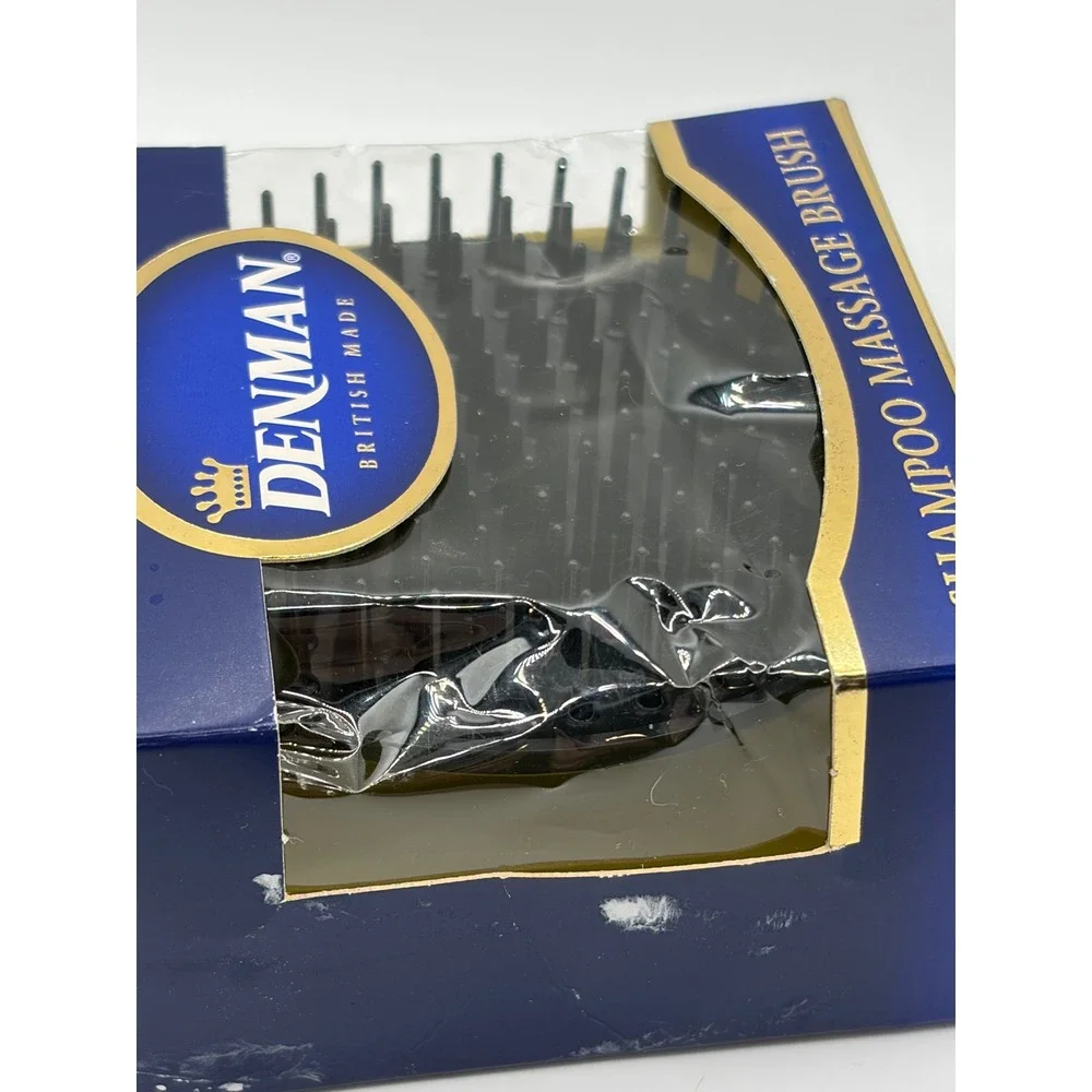 Denman D6 Shampoo Massage Brush Black Scalp Stimulator British Made New Box